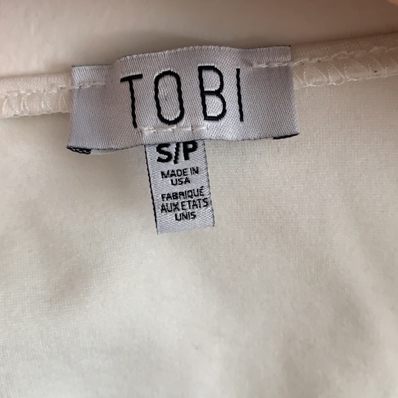 Tobi White Peplum Halter Top Small - Picture 3 of 4